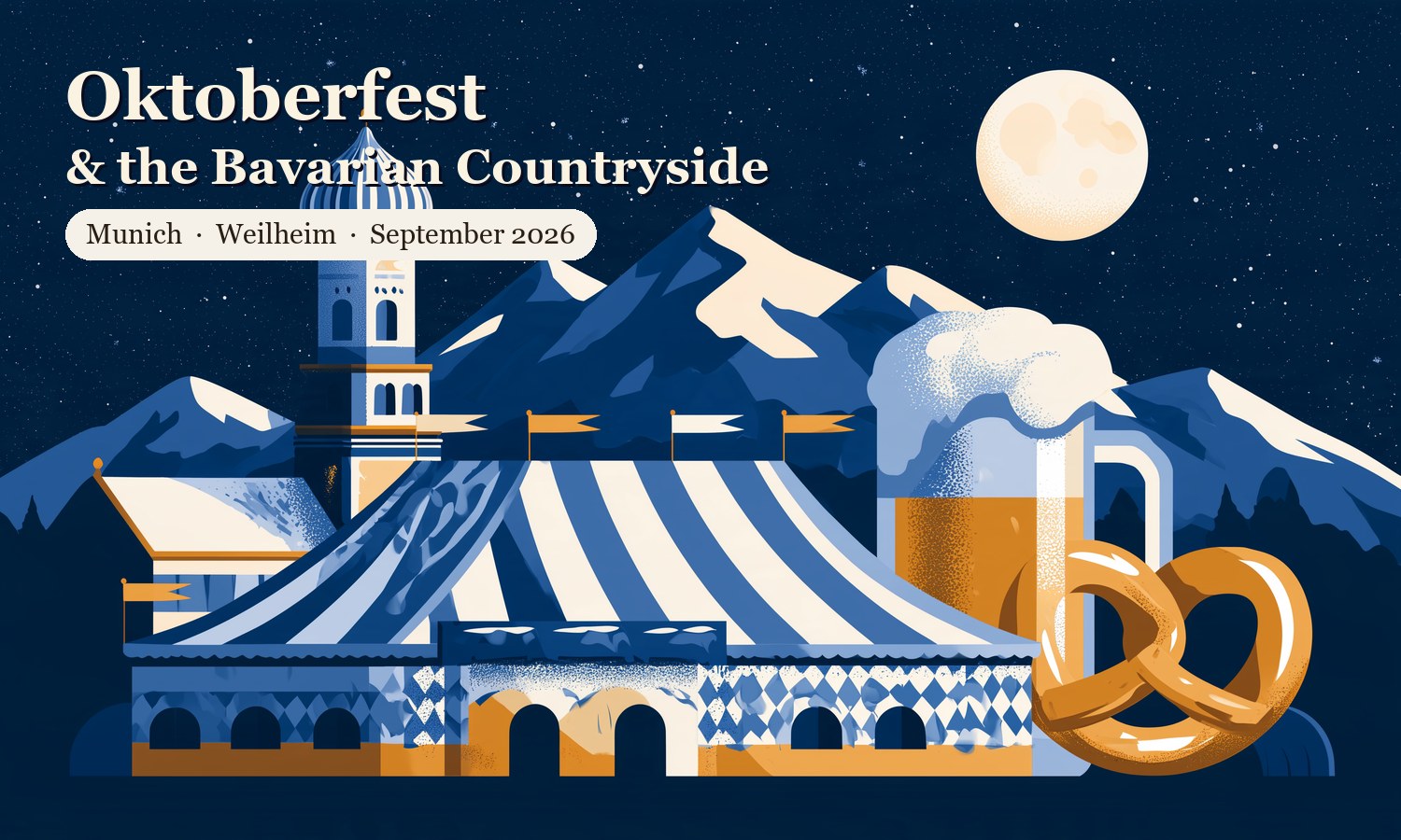 Oktoberfest steins, Bavarian Alps, and Germany 2026 planning