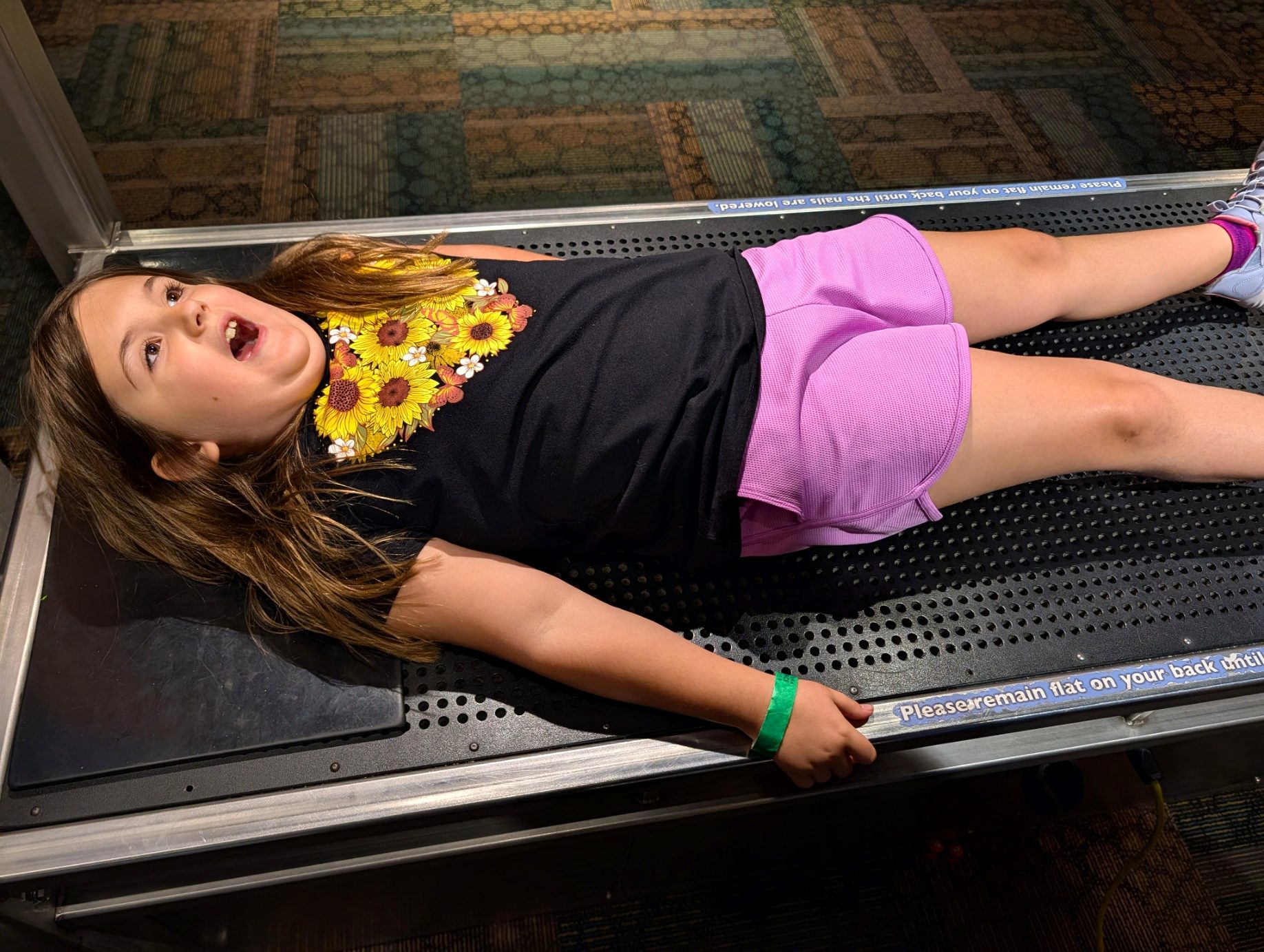 Bed of nails, mid-giggle