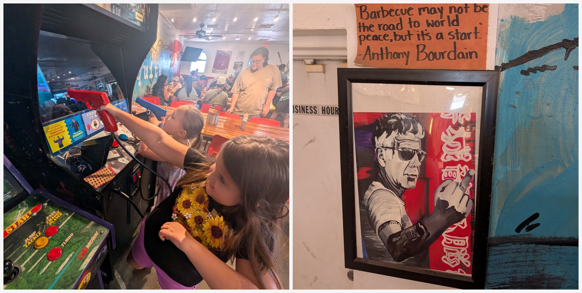 Arcade guns and the Bourdain shrine